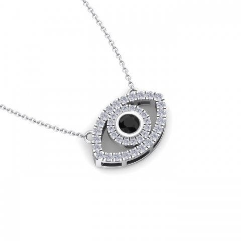 Evil eye pendant with diamonds image 2